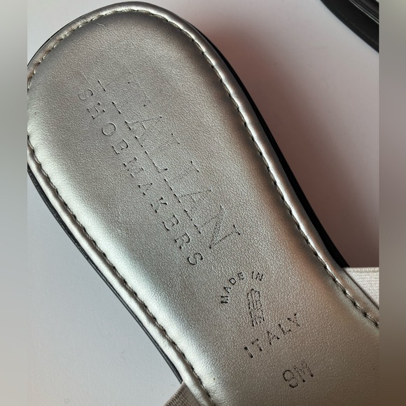 Italian Shoemakers elastic white band flats sandals slippers with gold details 9 - Picture 12 of 12